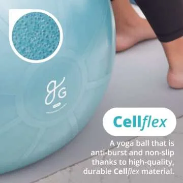 Greater Goods Exercise Ball - Yoga Ball for Working Out, Balance, Stability, and Pregnancy, Deep Sky Blue, 65cm