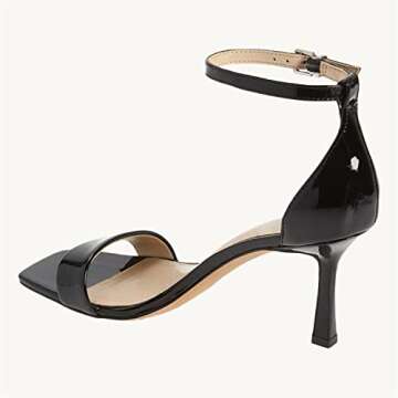 Coziavenue Womens Classic Dressy Summer Kitten Heel Sandals Open Square Toe Ankle Strap Stilettos