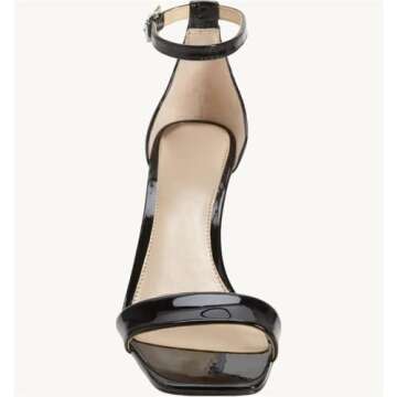 Coziavenue Womens Classic Dressy Summer Kitten Heel Sandals Open Square Toe Ankle Strap Stilettos