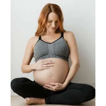 Kindred Bravely Sublime Nursing Sports Bra for Breastfeeding | Maternity Bras for Pregnancy, Nursing Bras for Breastfeeding (Grey Heather, X-Large)
