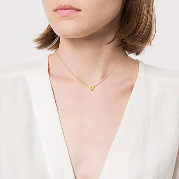 OSNIE Flower Girl Initial Necklace - 14K Gold Plated Gift