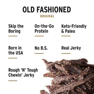 People's Choice Beef Jerky - Old Fashioned - Original - Healthy, Sugar Free, Zero Carb, Gluten Free, Keto Friendly, High Protein Meat Snack - Dry Texture - 2.5 Ounce, 1 Bag (Pack of 3)