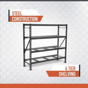 Ironton 4-Tier Heavy-Duty Steel Shelving Unit