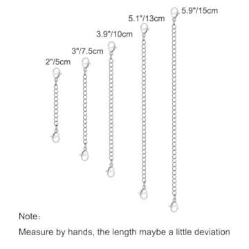 5Pcs Stainless Steel Necklace Extenders for Jewelry