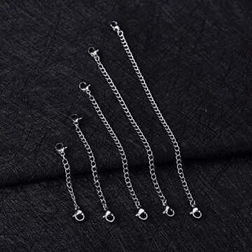 5Pcs Stainless Steel Necklace Extenders for Jewelry