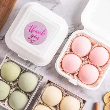 Elegant 1.5" Pink Thank You Stickers for Small Business