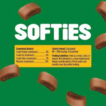 Blue Dog Bakery Natural Dog Treats, Softies, Peanut Butter Flavor, 16.2oz Bag, 1 Bag