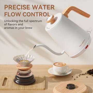 Nueve&Five Gooseneck Electric Kettle - Precision Brewing, Fast & Stylish