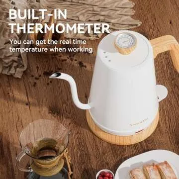 Nueve&Five Electric Gooseneck Kettle - Thermometer & Fast Heating