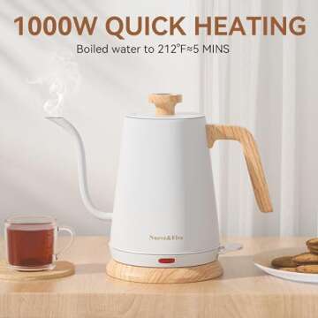 Nueve&Five Electric Gooseneck Kettle - Thermometer & Fast Heating