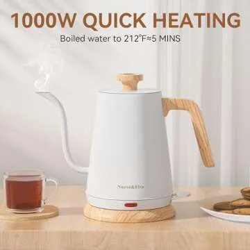 Nueve&Five Electric Gooseneck Kettle - Thermometer & Fast Heating