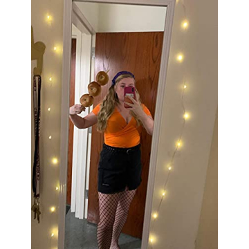VETIOR Women's Deep V Neck Short Sleeve Crop Top in Orange