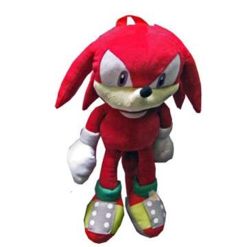 Sonic the Hedgehog Doll Plush Backpack - Knuckles Red (20 Inch)