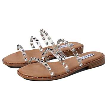 Steve Madden Avaah Flat Sandal Clear 8 M