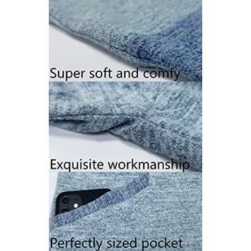 GADEWAKE Womens Casual Color Block Long Sleeve Round Neck Pocket T Shirts Blouses Sweatshirts Tops Gray Blue