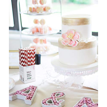 Webake 200 Red Striped Eco-Friendly Biodegradable Straws
