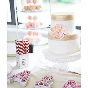 Webake 200 Red Striped Eco-Friendly Biodegradable Straws