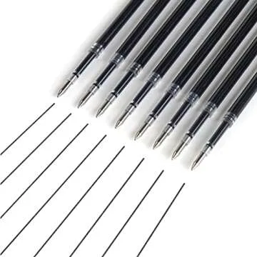 Writech Liquid Gel Pen Refills: Fine Point 0.5mm Black Ink Twin-Ball Nib Refill Multi-Compatible with Retractable Click Pens Quick Dry Smooth No Smear Smudge for Writing Sketching & Taking Notes 8ct