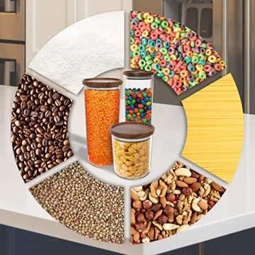 Essos Glass Pantry Jars with Wooden Lids for Stylish Storage