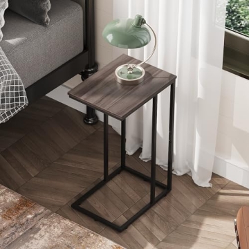 WLIVE C Shaped Side Table for Couch and Bedside