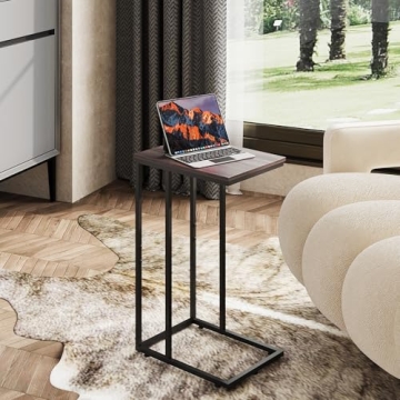 WLIVE C Shaped Side Table for Couch and Bedside