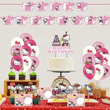 WXBMY Cute Kitten Birthday Supplies for Kids 44PCS