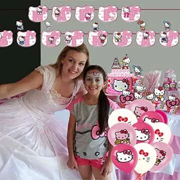 WXBMY Cute Kitten Birthday Supplies for Kids 44PCS