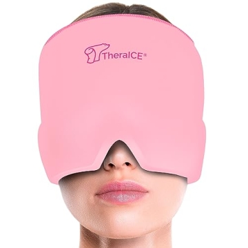 TheraICE Headache Relief Cap, Migraine Ice Pack Mask Products, Women Cooling Gel Hat, Face Cold Comp...