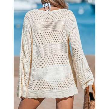 CUPSHE Women's Crochet Cover Up - Stylish Summer Swim Dress for Beach & Pool