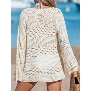 CUPSHE Women's Crochet Cover Up - Stylish Summer Swim Dress for Beach & Pool