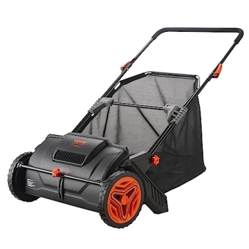 VEVOR Push Lawn Sweeper, 21-inch Leaf & Grass Collector, Strong Rubber Wheels & Heavy Duty Thickened...
