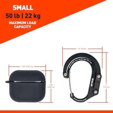 GEAR AID HEROCLIP Carabiner Clip and Hook (Small) For Purse, Stroller, and Backpack, Hot Rod Red