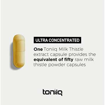 Toniiq Milk Thistle Capsules - Ultra High Potency 50:1 Extract