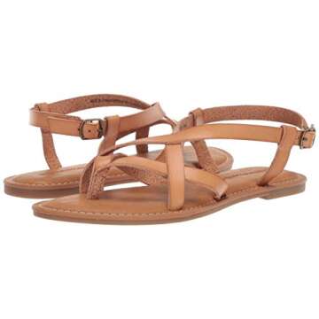 Amazon Essentials Women's Casual Strappy Sandal, Natural, 6
