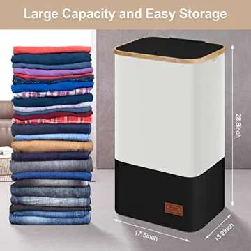 DOFASAYI Laundry Basket - Double Hamper, Easy Sorting Solutions