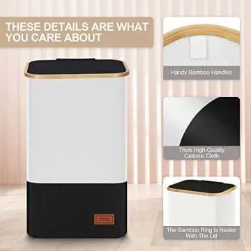 DOFASAYI Laundry Basket - Double Hamper, Easy Sorting Solutions