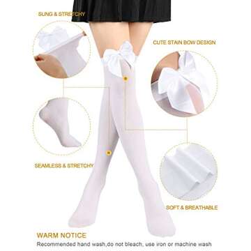 Satinior Knee High Bow Socks – Stylish Women’s Thigh High Stockings