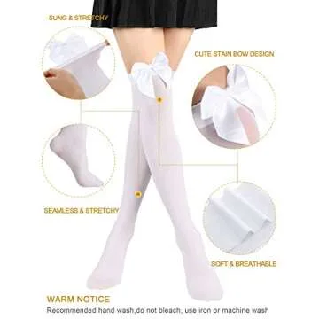 Satinior Knee High Bow Socks – Stylish Women’s Thigh High Stockings