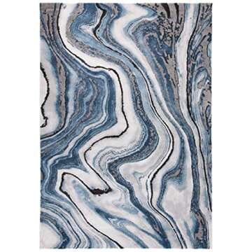 SAFAVIEH Craft Collection Area Rug - 8' x 10', Blue & Grey, Modern Abstract Design, Non-Shedding & E...