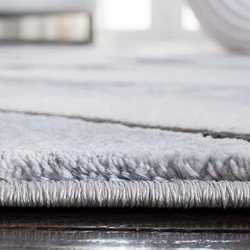 SAFAVIEH Craft Collection Area Rug - 8' x 10', Blue & Grey, Modern Abstract Design, Non-Shedding & Easy Care, Ideal for High Traffic Areas in Living Room, Bedroom (CFT819M)