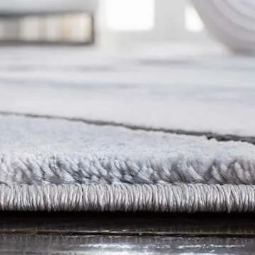 SAFAVIEH Craft Collection Area Rug - 8' x 10', Blue & Grey, Modern Abstract Design, Non-Shedding & Easy Care, Ideal for High Traffic Areas in Living Room, Bedroom (CFT819M)