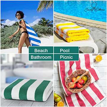 Candy Cottons Beach Towels - Quick Dry & Sandproof