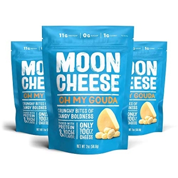 Moon Cheese Oh My Gouda Cheese Bites, 2 Ounce, 3-Pack, Crunchy, Packed With Protein & Calcium, Keto,...