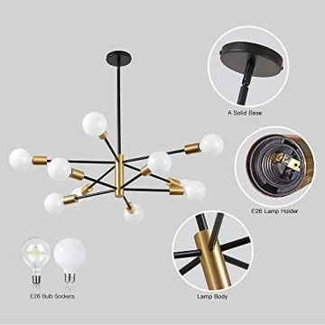 KAISITE Modern Sputnik Chandelier for Dining Room