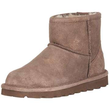 BEARPAW Women's Alyssa Earth Antique Glitter Size 9.5 | Women’s Ankle Boot | Women’s Slip On Boo...