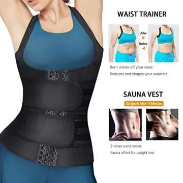 HOPLYNN Sauna Sweat Vest Waist Trainer for Women