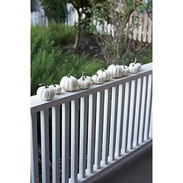 One Holiday Way 4.5-Inch Artificial White Pumpkins Wedding Decor Halloween Fall Table Decoration, 12 Piece Set - Autumn Harvest Rustic Country Farmhouse Decorative Tabletop Accents