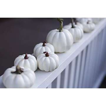 One Holiday Way 4.5-Inch Artificial White Pumpkins Wedding Decor Halloween Fall Table Decoration, 12 Piece Set - Autumn Harvest Rustic Country Farmhouse Decorative Tabletop Accents