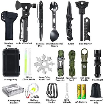 21 in 1 Survival Gear Kit for Outdoor Lovers