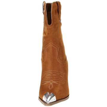 The Drop Women's Sandra Heeled Cowboy Boot Cognac, 13